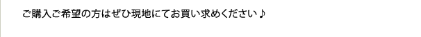 ご購入ご希望の方はぜひ現地にてお買い求めください♪